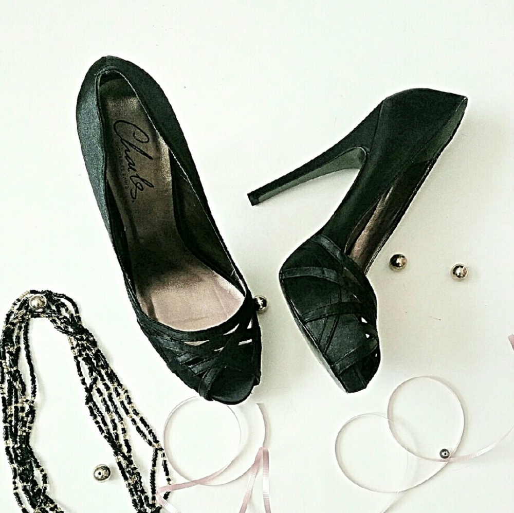 Satin Dress Peep Toe Platforms